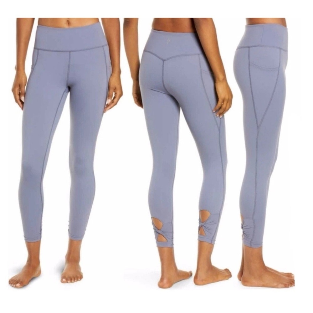 Free People Movement Blue Granite Wave Rider Pocket Athletic Leggings Size Small